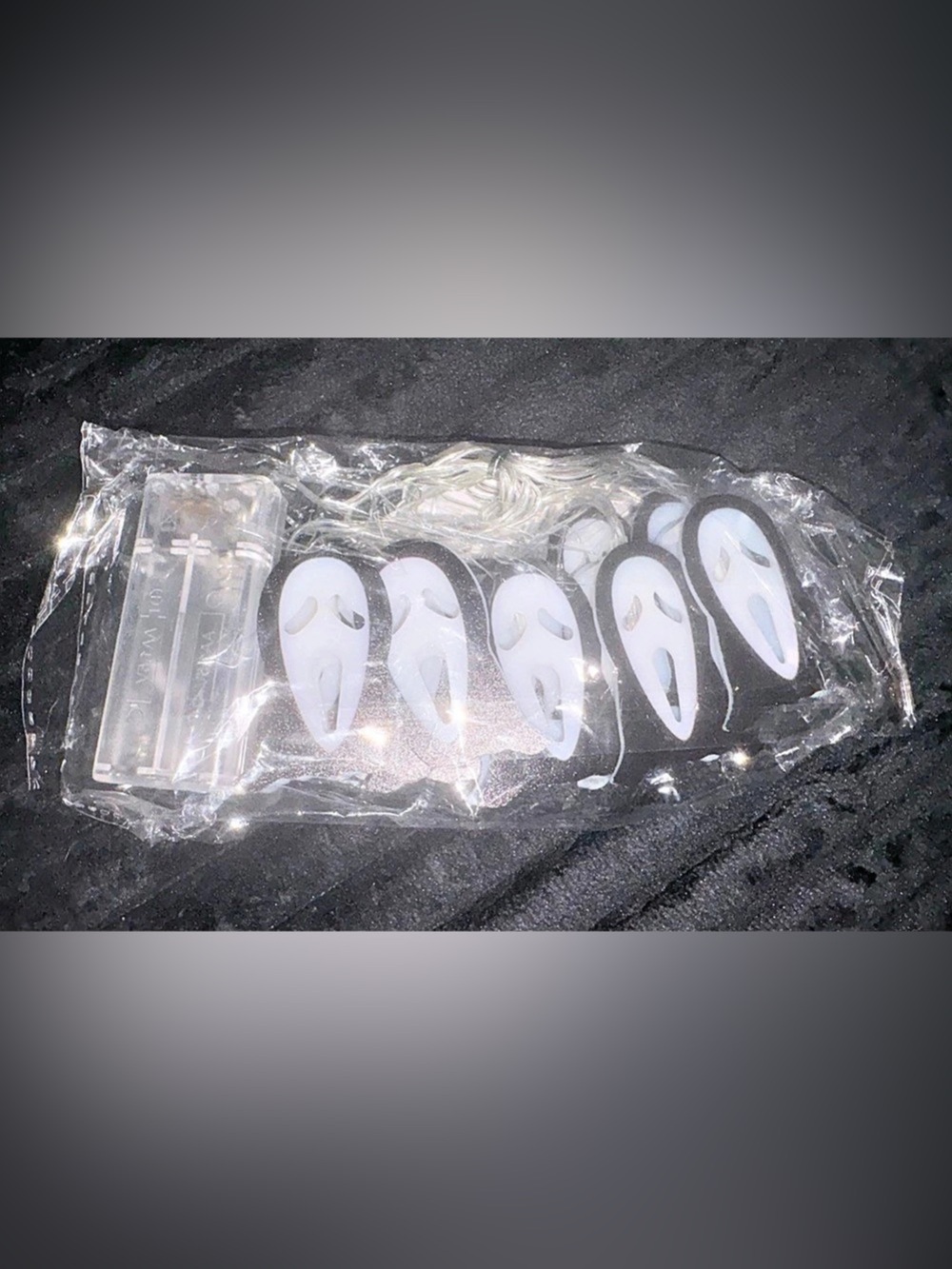 Fun World Ghost Face String Lights White & Black